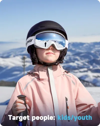 Miniatura 6 de findway - Gafas de esquí y snowboard para niños, niñas, jóvenes, diseño para usar sobre lentes