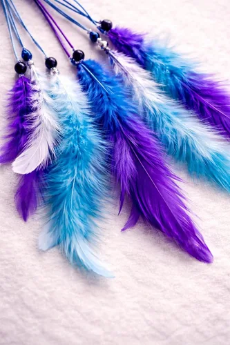 Miniatura 5 de OMA Atrapasueños – Colores tradicionales de tie-dye hechos a mano, plumas turquesa, morado y blanco – Tamaño grande – 9 pulgadas de diámetro y 30
