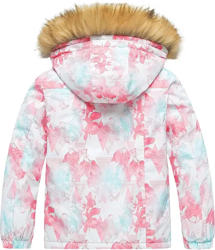 Miniatura 2 de Pursky Chaqueta de esquí impermeable para niñas, abrigos de nieve de invierno para niños, impermeable, parka