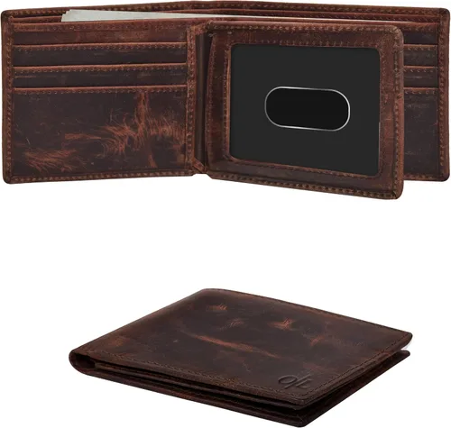 Miniatura 7 de Carteras RFID delgadas para hombres - Cartera de bolsillo frontal de piel genuina