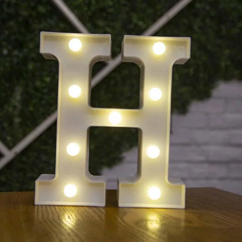 Miniatura 22 de anso Letras LED del alfabeto con números iluminados, letras de plástico blanco, decoración de pie de la A a la Z 0 ~ 9 (rosa corazón)