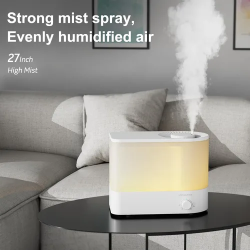 Miniatura 6 de MEGAWISE 2025 Humidificador de Gran Capacidad, Diseño de Llenado Superior de 6L, Tiempo de Funcionamiento de 50H, Vapor Frío Ultrasilencioso de Gran