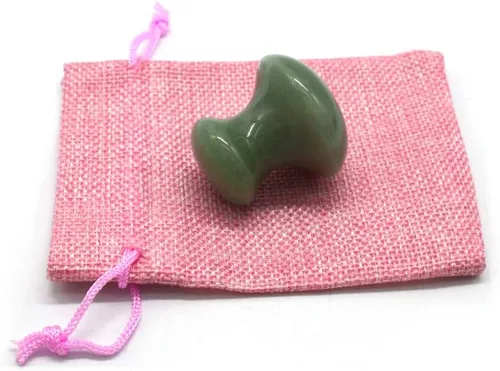 Miniatura 2 de Piedra de masaje de aventurina verde, masajeador con forma de hongo para belleza facial y corporal, piedra de raspado de guasha para spa, masaje