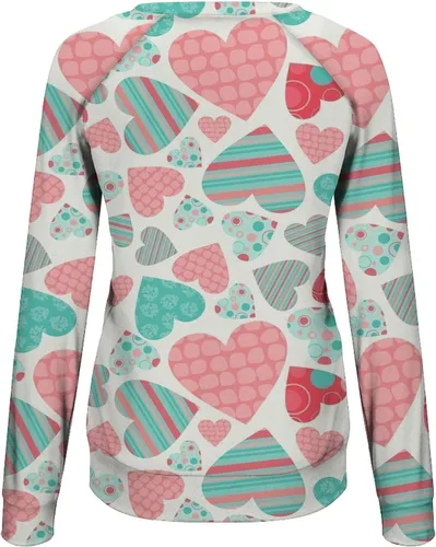 Miniatura 12 de Sudadera de manga larga con estampado de leopardo y corazón para mujer, para el día de San Valentín, sin botones, para niñas, regalos