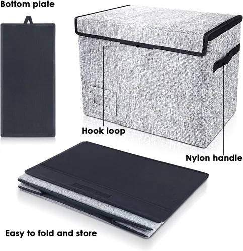 Miniatura 4 de Leffis Caja de Almacenamiento de Cómics, Caja 39,4 cm X 19,1 cm X 28,7 cm, Caja Corta de Cómics Plegable con Tapas Soporta 150 Cómics Contenedor
