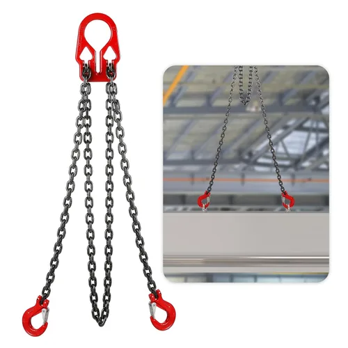 BEAMNOVA Cadenas de elevación con ganchos ajustadores, 5/16 pulgadas x 10 pies, 7000 libras / 3.18 toneladas, eslingas de cadena para polipasto de