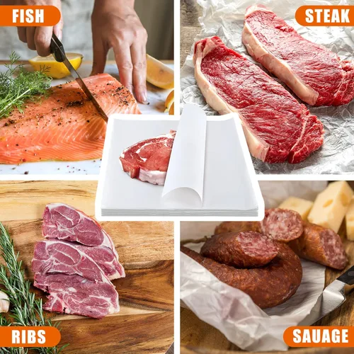 Miniatura 3 de Papel de carnicero blanco para sublimación, hojas de papel de carnicero desechables, hoja cuadrada de carne precortada, sin cera para prensa
