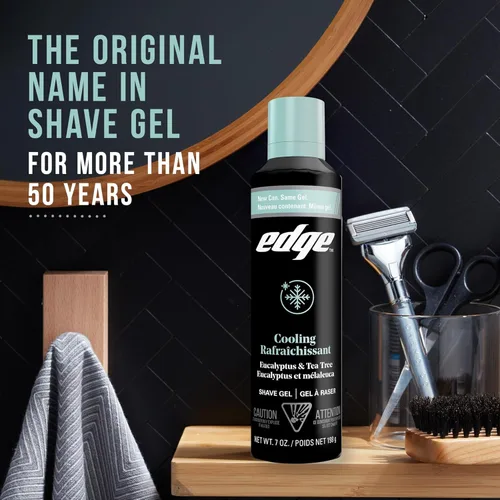 Miniatura 6 de Edge Gel de afeitado para hombres, eucalipto refrescante y árbol de té, 7 onzas (paquete de 3) - Gel de afeitar para hombres que hidrata, protege