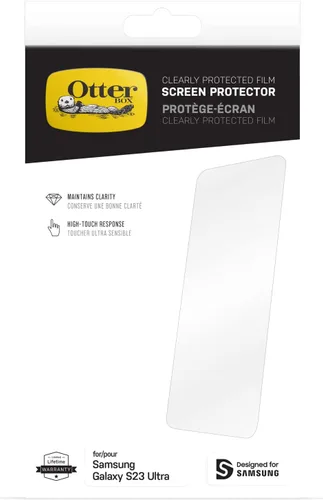 Miniatura 8 de OtterBox Alpha Flex - Protector de pantalla antimicrobiano para Samsung Galaxy S23 ULTRA v2, respuesta táctil impecable, resistente a las huellas