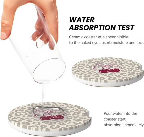 Miniatura 4 de Posavasos absorbentes de coche para portavasos, 2 unidades, universales, antideslizantes, de cerámica, para mujeres y hombres, 2.56 pulgadas