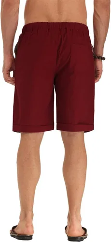 Miniatura 15 de Sailwind Pantalones cortos de lino para hombre, pantalones cortos casuales de playa con cordón