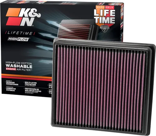 K&N - Filtro de aire para motor. Filtro de repuesto de alto rendimiento, prémium, lavable.