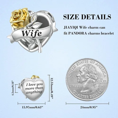 Miniatura 4 de JIAYIQI Pulsera Pandora para mamá, abuela, hija, esposa, amiga y hermana, con dije de oro de rosa 3D, dije de amor, día de San Valentín, cumpleaños