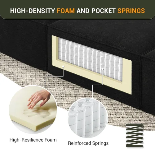 Miniatura 4 de Cloud - Sofá modular sin hueso, sofá seccional con asiento profundo, sofá en forma de L de 2 plazas para sala de estar, sofás de espuma