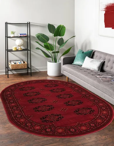 Miniatura 10 de Unique Loom Tekke Collection - Alfombra de área - Khabour (2' 7" x 12' corredor rojo/negro)