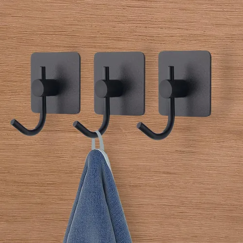 Miniatura 3 de VAEHOLD - Paquete de 4 ganchos de pared, resistentes, impermeables, de aluminio para colgar abrigos, sombreros, llaves, ropa, gancho de pared