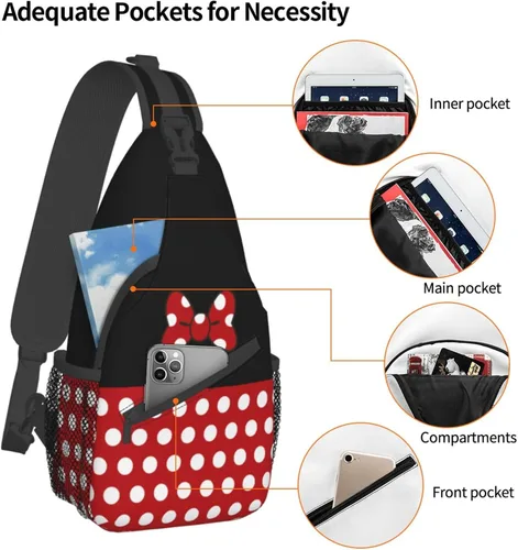 Miniatura 4 de Red Spider Pecho Sling Bag Casual Para Mujeres y Hombres Crossbody Sling Mochila Bandolera Bolsa De Hombro Para Viajes Senderismo Gimnasio