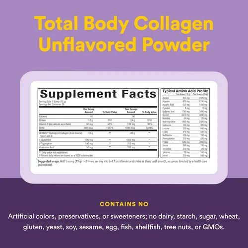 Miniatura 4 de Natural Factors Total Body Collagen - Suplemento de Colágeno Bioactivo para el Crecimiento del Cabello y las Uñas - Suplemento para la Piel
