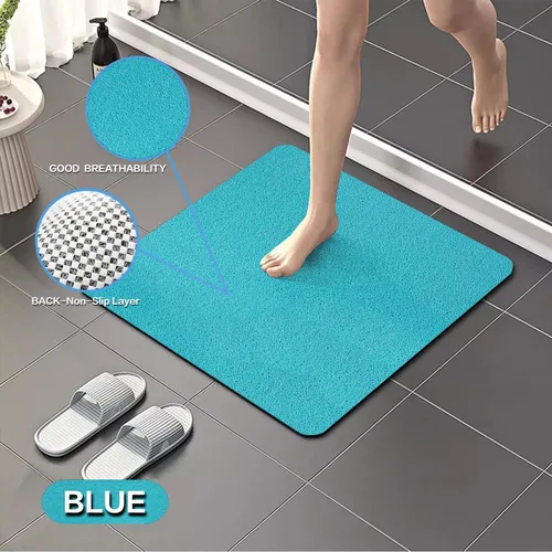 Miniatura 3 de Tapete de ducha cuadrado antideslizante de 24 x 24 pulgadas, tapete de baño de drenaje rápido para suelo de ducha, tapete de ducha texturizado