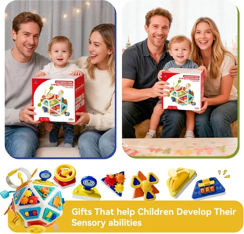 Miniatura 8 de Juguete sensorial Montessori de 22 en 1 para niños pequeños, juguete sensorial Montessori e inclinación de viaje para niños pequeños, juguete activo