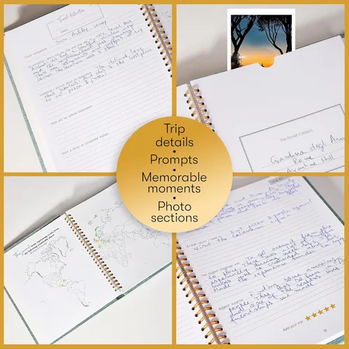 Miniatura 3 de Cosmo JR Diario de viaje y cuaderno de viajeros para registrar viajes y recuerdos. Diario de viaje para mujeres y hombres. Regalos de viaje
