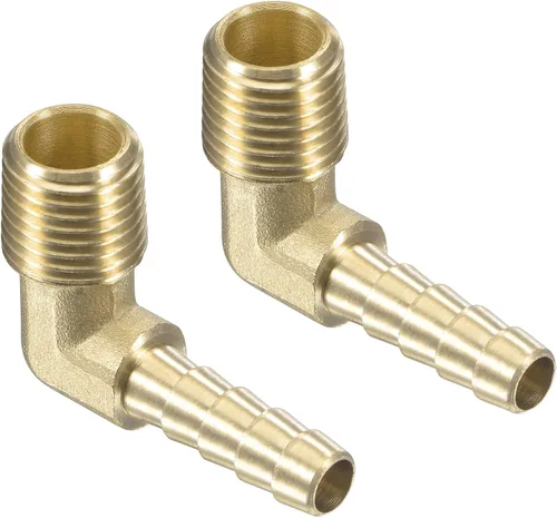 Miniatura 6 de M METERXITY Accesorios de púas de manguera de latón - Codo de 90 grados Conector de tubo de latón de 1/4 de pulgada Aplicar al gas de agua