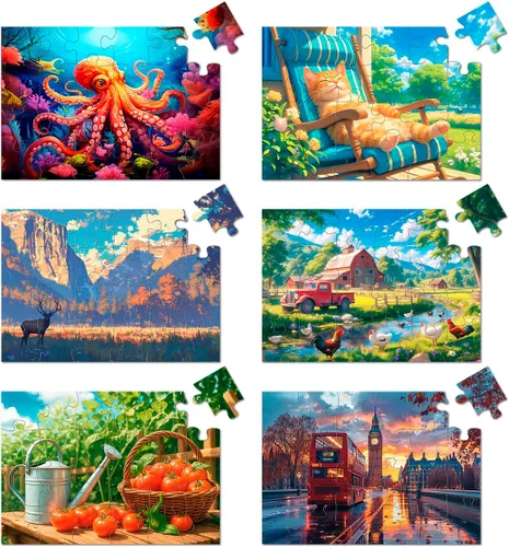 Miniatura 8 de Yigney Paquete de 6 rompecabezas de 16 piezas grandes para personas mayores Alzheimer, producto para actividades de demencia de ancianos, juego