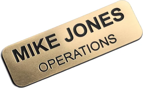 Miniatura 43 de Insignias de identificación con nombre grabadas personalizadas: identificación personalizada con pin o respaldo magnético, 1 pulgada x 3 pulgadas