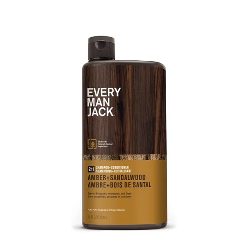 Miniatura 10 de Every Man Jack Champú diario 2 en 1 + acondicionador - Ámbar + sándalo Nutritivo para todo tipo de cabello, derivado de forma natural, libre