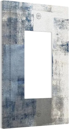 Miniatura 179 de Placa Decorativa de Pared Beige Boho de Mediados de Siglo Sol Abstracto 1-Gang Retro Años 70 Arte Geométrico Moderno con Arco Eléctrico Interruptor