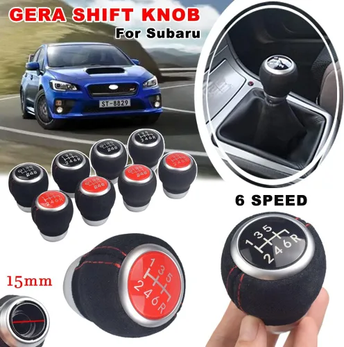 Miniatura 4 de Palanca de cambios de cuero de 6 velocidades con estilo para Subaru Impreza WRX STI 2009 2010 2011 2012 2013 2014 2015 2016 2017 2018