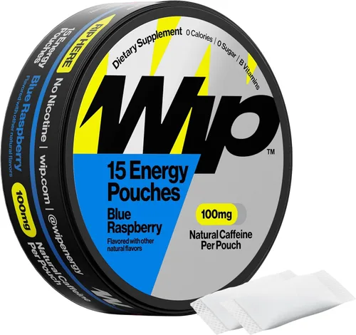 Wip Bolsas energéticas, mezcla sin azúcar con 100 mg de cafeína natural, vitaminas B, minerales y L teanina para apoyo energético, preentrenamiento