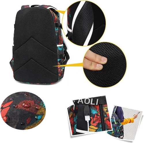 Miniatura 6 de Mochila luminosa de 30 jugadores de baloncesto, mochila de viaje, para hombres y mujeres, azul - 1, Patrón azul - 1