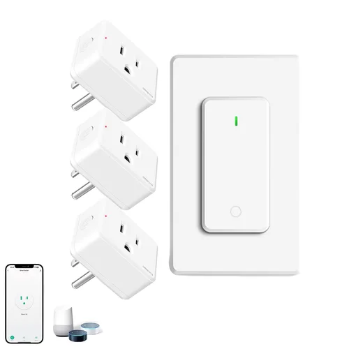 Miniatura 32 de Toma de control remoto, interruptor de luz y enchufe remoto greencycle con interruptor de luz inalámbrico, rango de 500 pies, no necesita cableado