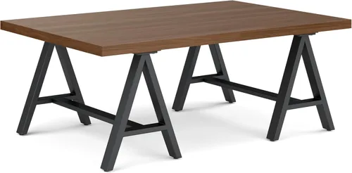 Miniatura 21 de Simpli Home - Sawhorse - Mesa de centro, color castaño oscuro., Pino, Distressed Grey