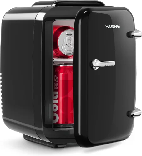 Miniatura 16 de YASHE Mini nevera, refrigerador pequeño de 4 litros/6 latas para el cuidado de la piel, 110 V CA/12 V CC, enfriador termoeléctrico y calentador