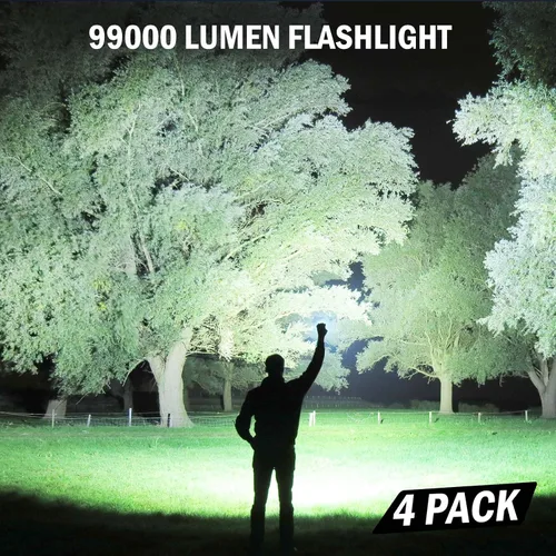 Miniatura 2 de Lylting Linternas Recargables Altos Lúmenes, 4 Pack 99,000 Lúmenes Linternas LED con Batería de 5000mAh, Linternas Multifuncionales Impermeables