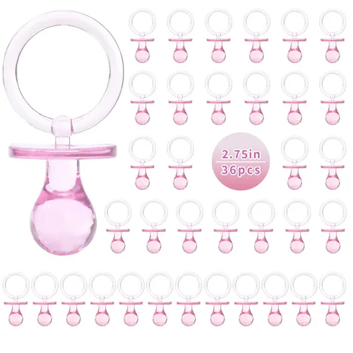 Miniatura 10 de 150 Mini Chupetes para Juego de Baby Shower (5 Colores), Chupetes de Plástico de 0.86 Pulgadas para Baby Shower, Favores de Fiesta de Revelación