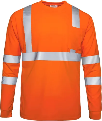 Miniatura 3 de JORESTECH Camisa de seguridad de manga larga de alta visibilidad, cumple con ANSI/ISEA 107 Tipo R Clase 3, cinta reflectante, tela de pájaro