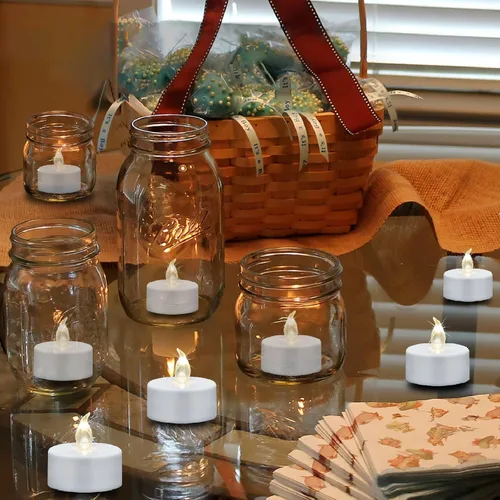 Miniatura 2 de Velas de té sin llama, juego de 24 velas LED a pilas con parpadeo eléctrico, vela votiva falsa realista, lámpara de luz blanca cálida de larga