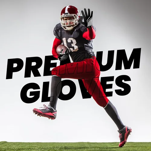 Miniatura 7 de Guantes de receptor de fútbol profesional LYRX con palma de silicona óptima, agarre antideslizante, control ultra adhesivo, deportivo, ligero