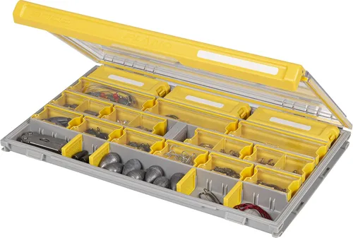 Miniatura 2 de Plano Edge 3600 Terminal Tackle Almacenamiento, gris y amarillo, incluye 10 retenedores de gancho, tecnología Rustrictor resistente al óxido, caja