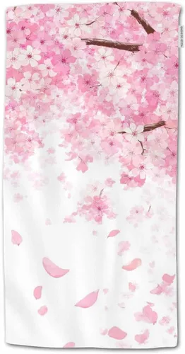 HGOD DESIGNS Toallas de mano con diseño de flor de cerezo, hermoso patrón de flores de cerezo, toalla de mano suave para baño, cocina, yoga,