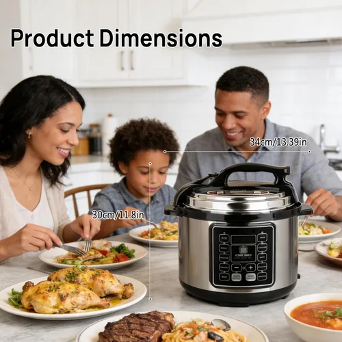 Miniatura 7 de Olla a presión eléctrica 10 en 1 con función de reserva de 24 horas, 6L, olla de cocción lenta, olla arrocera, wok, pastel, yogur, hace que cocinar