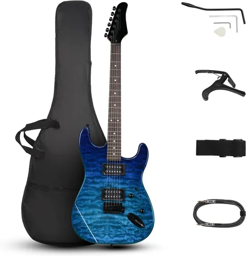 Miniatura 9 de Ktaxon - Guitarra eléctrica de 39 pulgadas, kit de guitarra de cuerpo sólido de tamaño completo con pastillas H-H de 6 cuerdas para principiantes