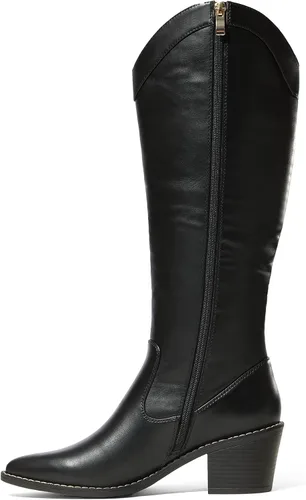 Miniatura 4 de DREAM PAIRS Botas vaqueras para mujer, vaquera occidental, con cremallera, tacón grueso, punta puntiaguda, botas altas hasta la rodilla