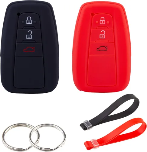 Miniatura 9 de Funda BE para llavero Toyota, IZOA de silicona con llavero compatible con Toyota Corolla Levin Camry Prado CHR Levin RAV4 IZOA Avalon Prius