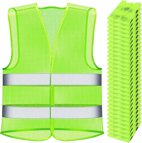Unittype Chaleco de seguridad reflectante de alta visibilidad, disfraz de malla de alta visibilidad, tamaño ajustable para hombres y mujeres,