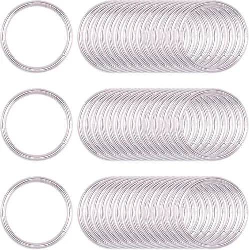 Miniatura 16 de Kit de 60 anillos de metal para cinturones, pasadores de accesorios para macramé, cinturón de campamento, correas para perro, accesorios de sable