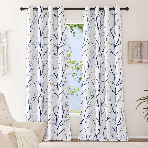 Miniatura 96 de NICETOWN Paneles de Cortinas Opacas para Dormitorio - Tratamiento de Ventanas con Aislamiento Térmico, Ojales Sólidos, Cortinas Opacas con Diseño